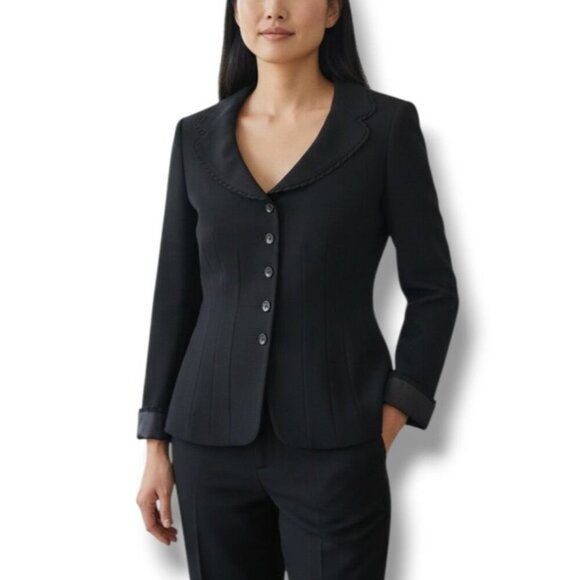 Escada Wool Tailored Blazer Elegant Jacket - Picture 13 of 14